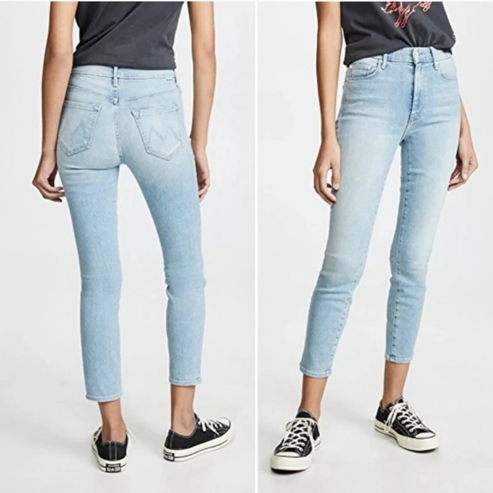 MOTHER The Looker Crop Jeans Light Wash in Swimming Pool Sunday Size 27